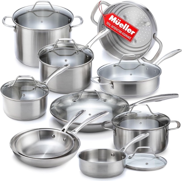 Top 5 Best Camp Cookware Sets for Preppers - Mueller Pots and Pans Set